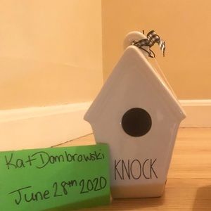 Rae Dunn Knock birdhouse